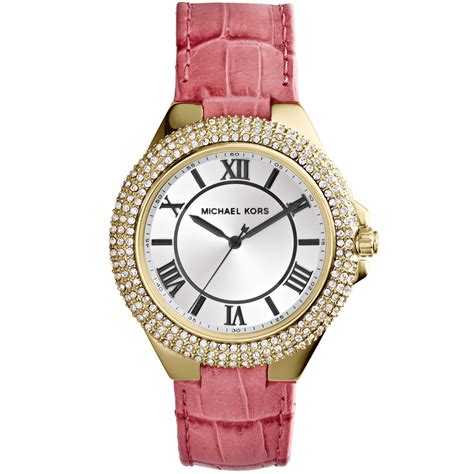 michael kors watch leather strap ladies|Michael Kors leather watch women.